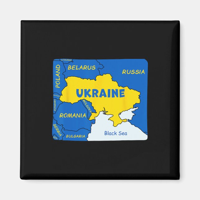 Imán Mapa de Ucrania Dibujado a Mano (Frente)