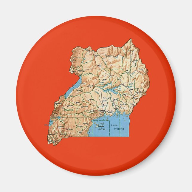 Imán Mapa de Uganda (Frente)