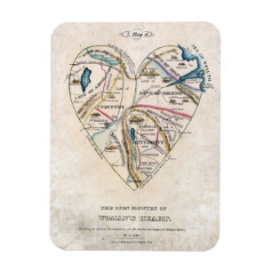 Imán Mapa de un corazón de mujeres