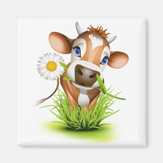 Imán Mapa de vacas rurales (Frente)