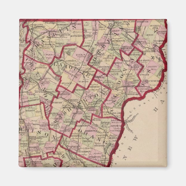 Imán Mapa de Vermont (Frente)