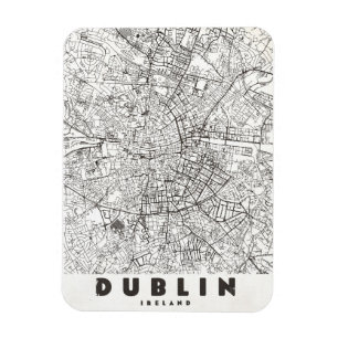 Imán Mapa de viaje antiguo de Dublín Irlanda