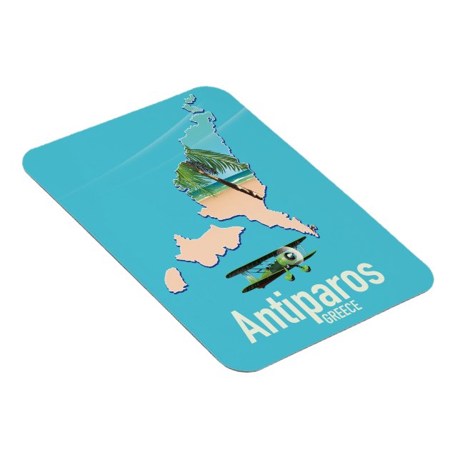 Imán Mapa de viaje de Antiparos Grecia (Lado Derecho)