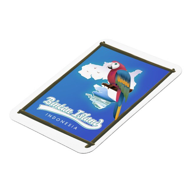 Imán Mapa de viaje de la isla de Bintan, Indonesia (Lado Izquierdo)