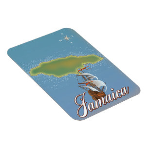 Imán Mapa de viaje de la isla jamaicana