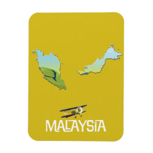 Imán Mapa de viaje de Malasia