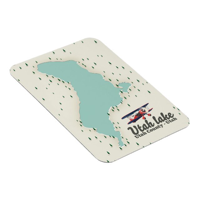 Imán Mapa de viaje de Utah Lake, Utah (Lado Derecho)