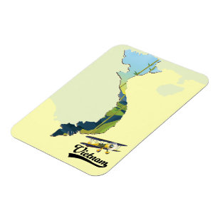Imán Mapa de viaje de Vietnam