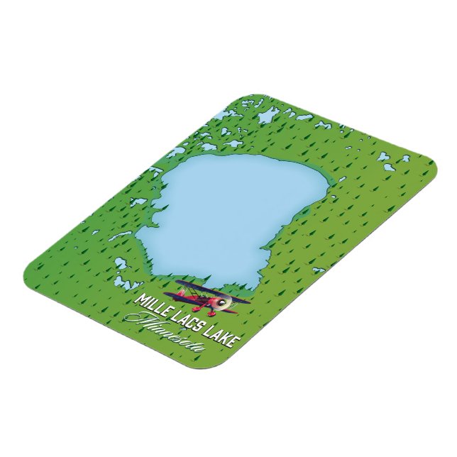 Imán mapa de viaje del lago mille lacs Minnesota. (Lado Izquierdo)