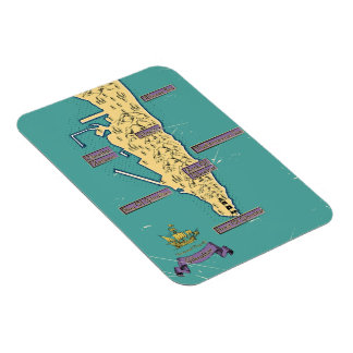 Imán Mapa de viaje ilustrado de Gibraltar