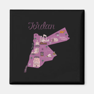 Imán Mapa de viaje Jordania Amman Petra Mar Muerto Cami