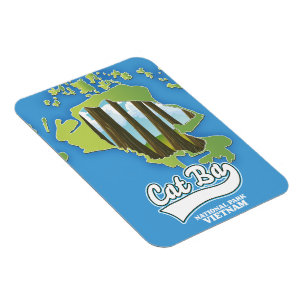 Imán mapa de viajes de cat ba national park vietnam