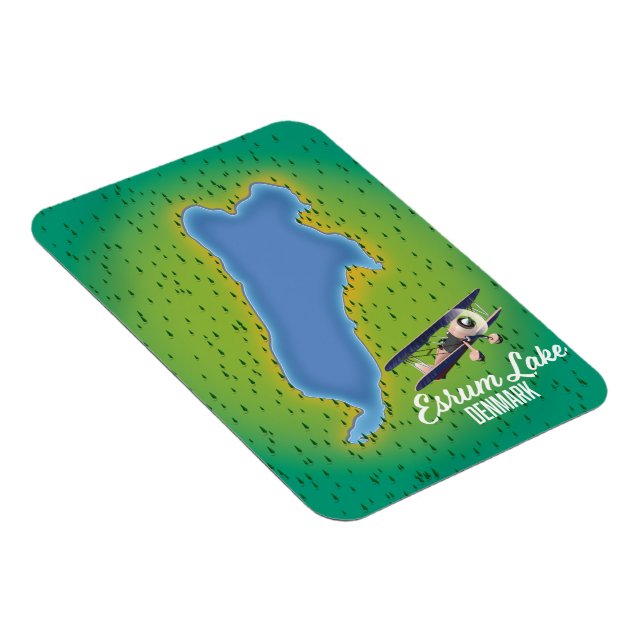 Imán Mapa de viajes de Esrum Lake Dinamarca (Lado Derecho)