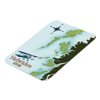 Imán Mapa de viajes de Hebrides, Escocia.