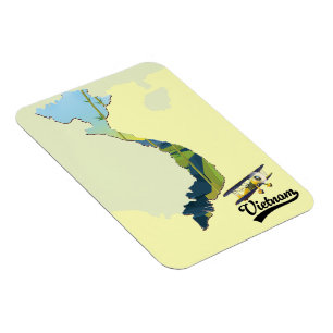 Imán Mapa de viajes de Vietnam