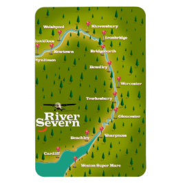 Imán Mapa de viajes del Río Severn Gales Inglaterra