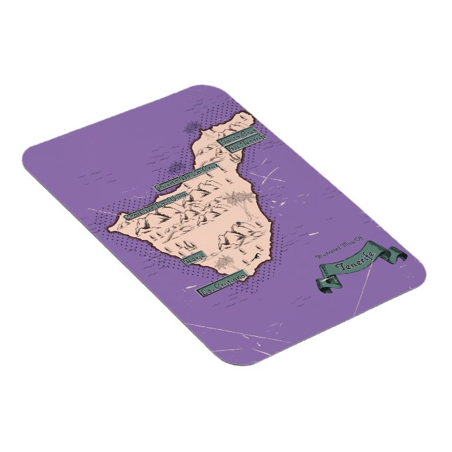 Imán Mapa De Viajes Ilustrado De Tenerife (Lado Derecho)