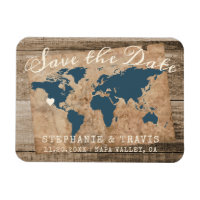 Mapa de Viajes Vintage en Madera Salven la Fecha