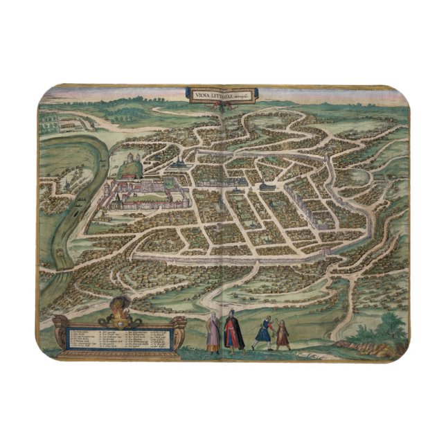 Imán Mapa de Vilna, Lituania, de 'Civitates Orbis T (Horizontal)