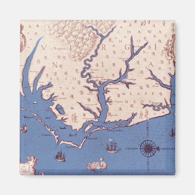 Imán Mapa de Virginia (Frente)