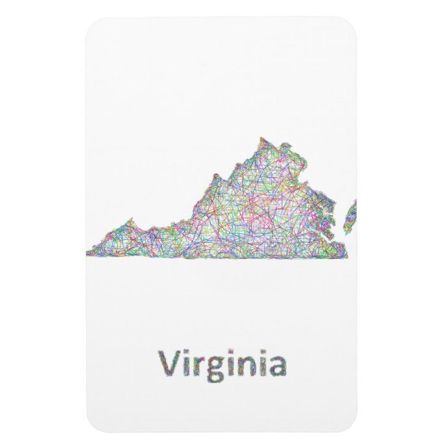 Imán Mapa de Virginia (Vertical)