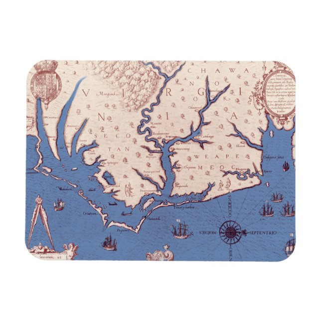 Imán Mapa de Virginia (Horizontal)