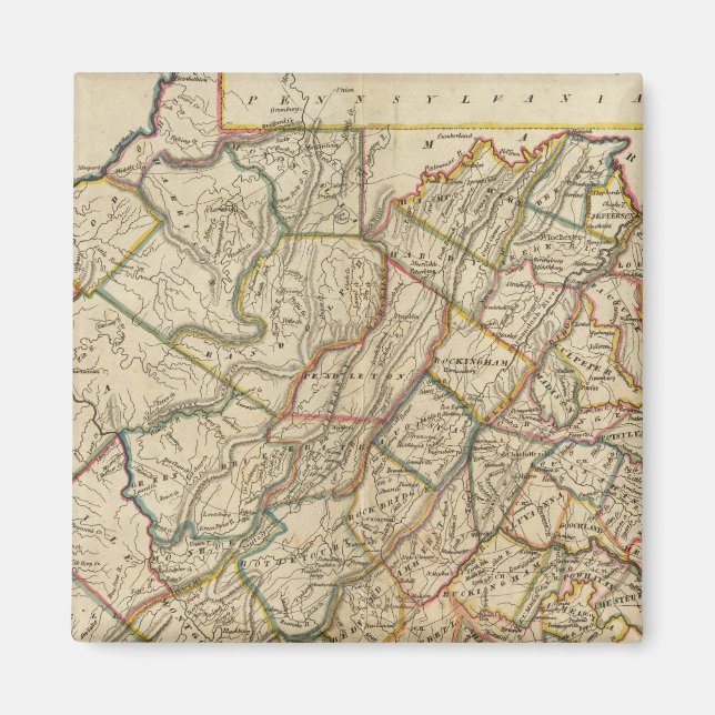 Imán Mapa de Virginia (Frente)