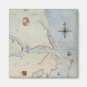 Imán Mapa de Virginia de Raleigh