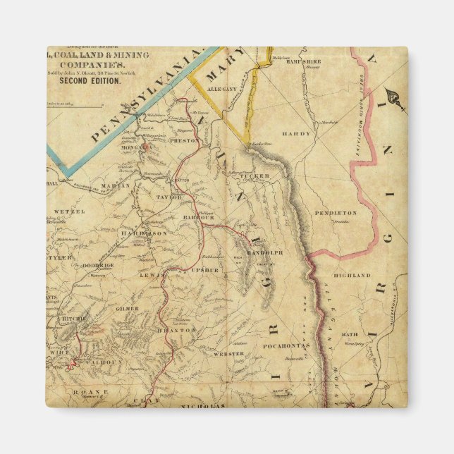 Imán Mapa de Virginia Occidental de Richardson (Frente)