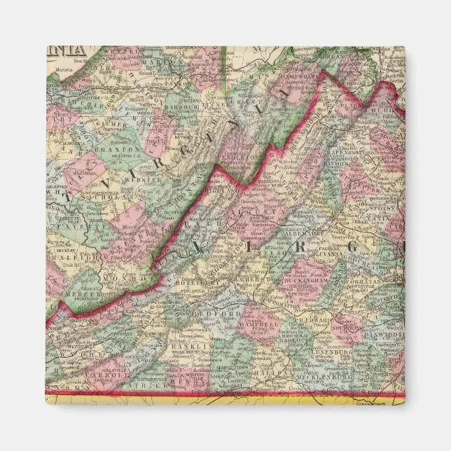 Imán Mapa de Virginia Occidental por Mitchell (Frente)