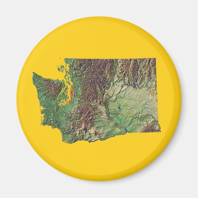 Imán Mapa de Washington (Frente)