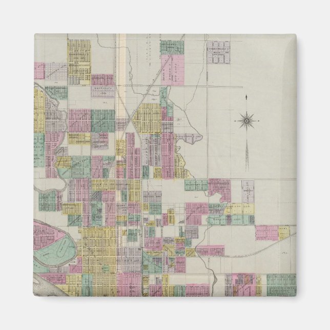 Imán Mapa de Wichita, Kansas (Frente)