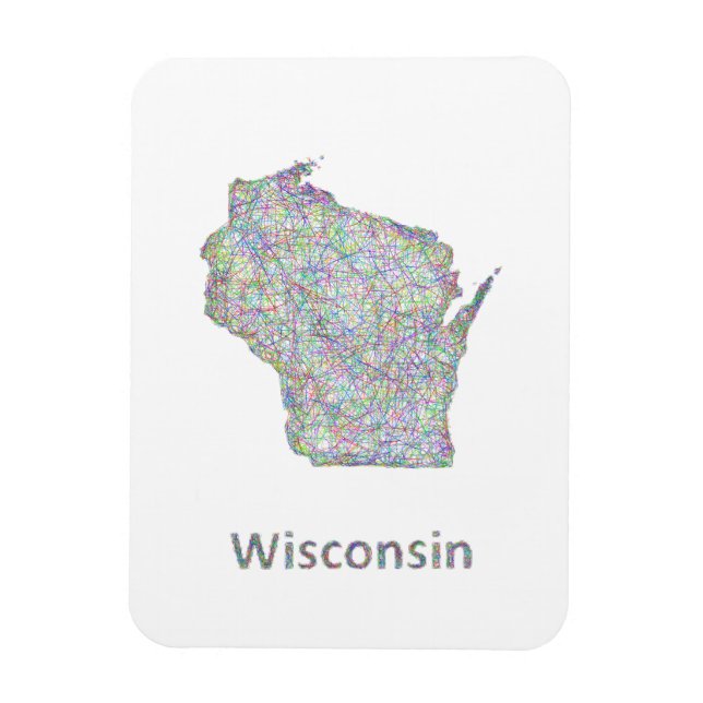 Imán Mapa de Wisconsin (Vertical)