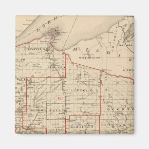 Imán Mapa de Wisconsin que muestra los distritos senato