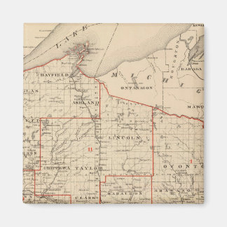 Imán Mapa de Wisconsin que muestra los distritos senato