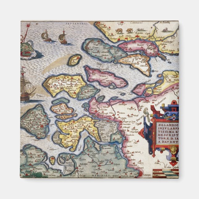Imán Mapa de Zelanda, c.1560 (Frente)