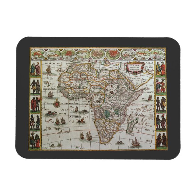 Imán Mapa del Antiguo Mundo de África, c. 1635 (Horizontal)