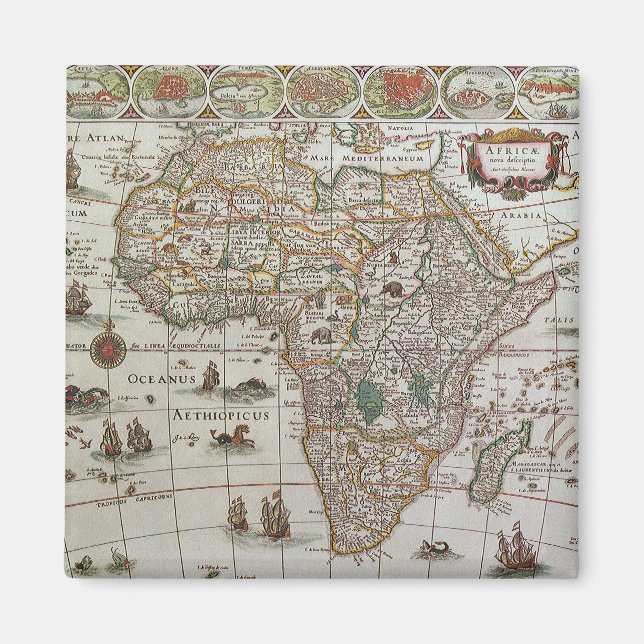 Imán Mapa del Antiguo Mundo de África, c. 1635 (Frente)