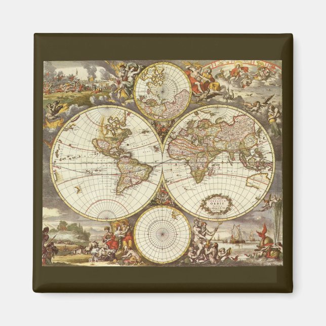 Imán Mapa del Antiguo Mundo de Frederick de Wit, c. 168 (Frente)