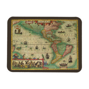 Imán Mapa del Antiguo Mundo de las Américas, 1606
