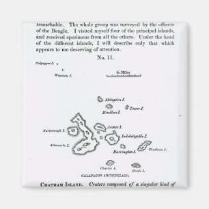 Imán Mapa del archipiélago de las Galápagos, 1844