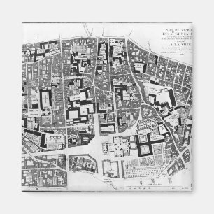 Imán Mapa del área de Sainte-Genevieve, París, 1756