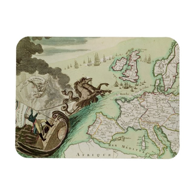 Imán Mapa del ataque naval a Inglaterra de Napoleón (Horizontal)