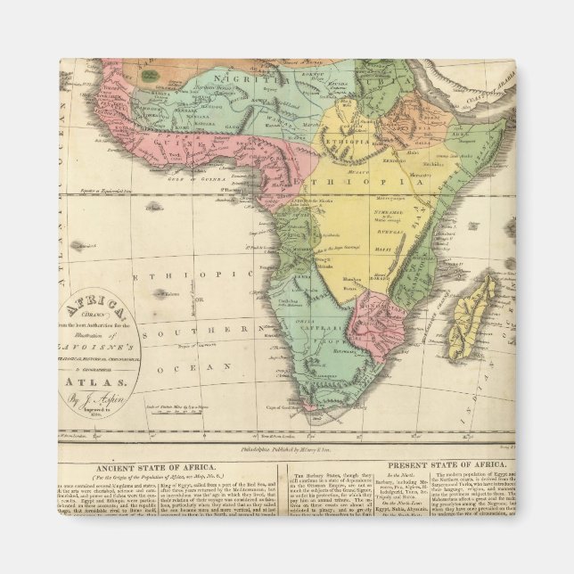 Imán Mapa del Atlas de África 2 (Frente)