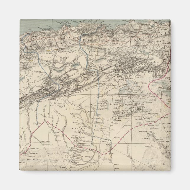 Imán Mapa del Atlas de Argelia (Frente)