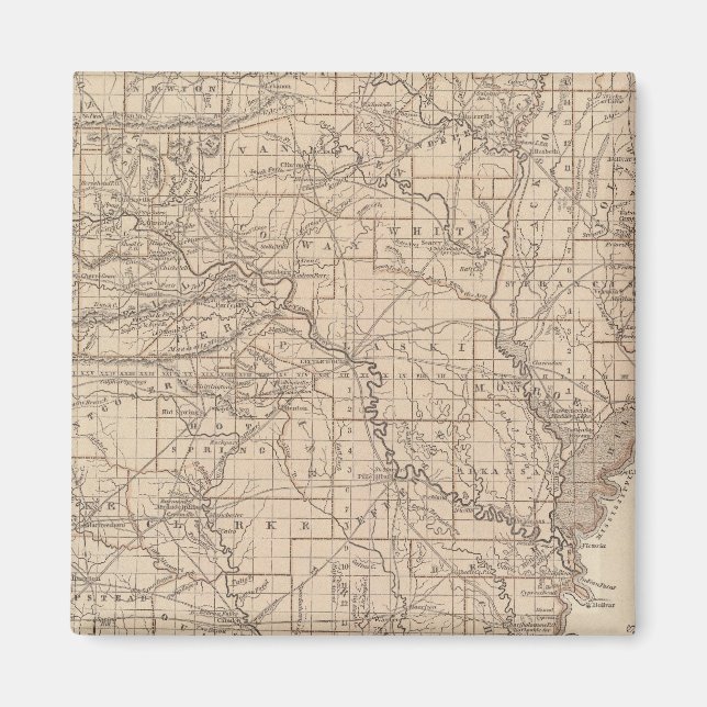Imán Mapa del Atlas de Arkansas (Frente)