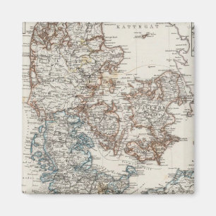 Imán Mapa del Atlas de Dinamarca con 5 mapas de entrada