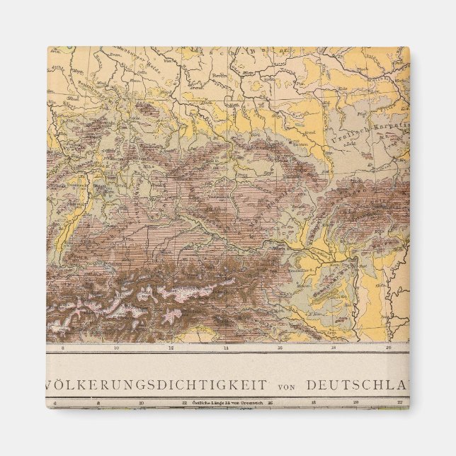 Imán Mapa del Atlas de Europa Central (Frente)