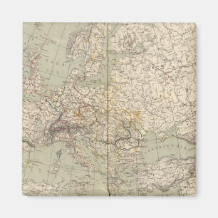 Imán Mapa del Atlas de Europa que muestra los ferrocarr