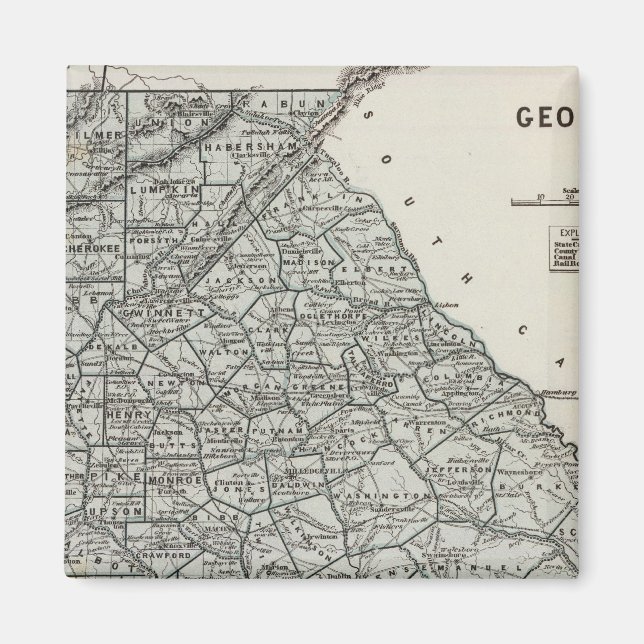 Imán Mapa del Atlas de Georgia (Frente)